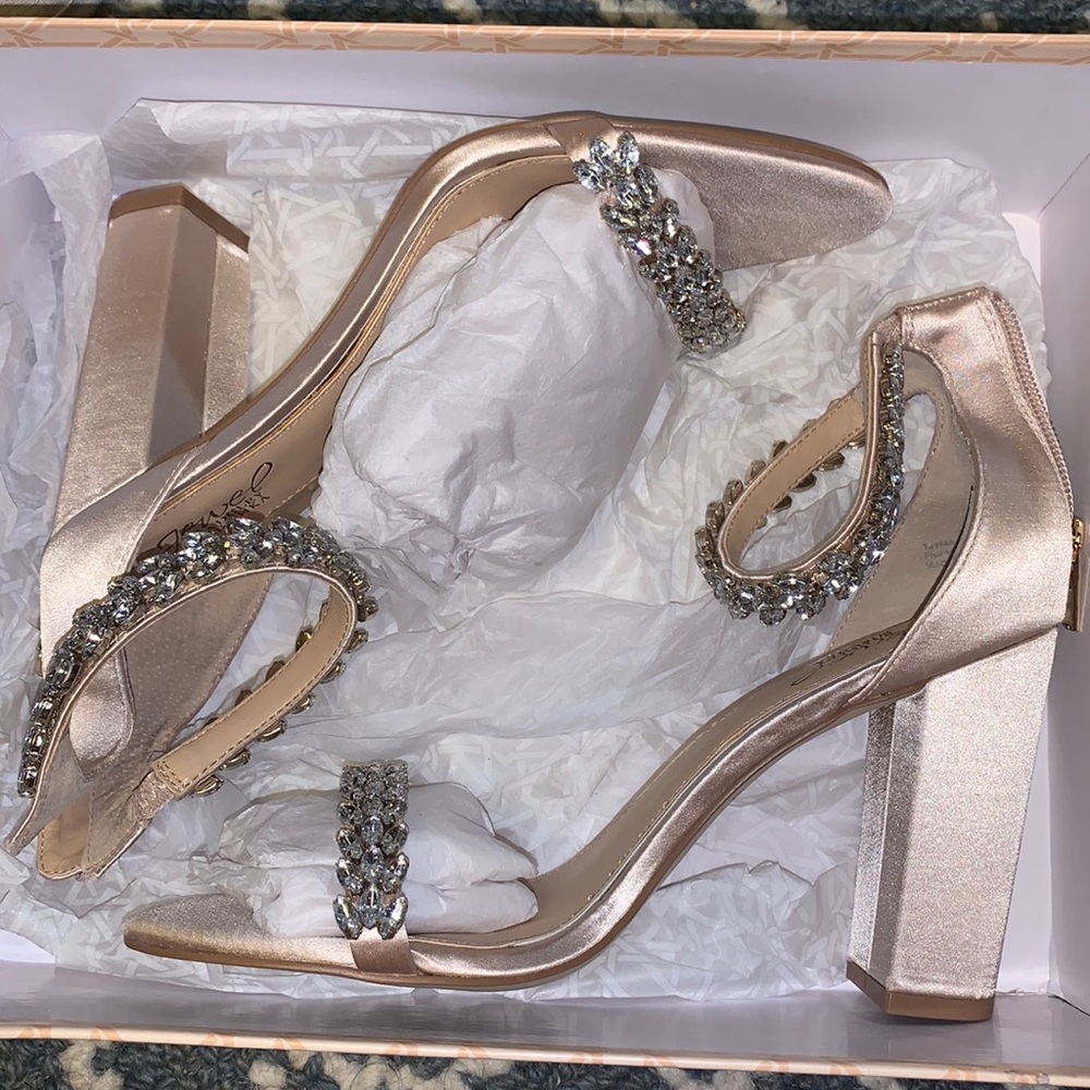 Jewel Badgley Mischka Mayra Ankle Strap Heels - Picture 2 of 12